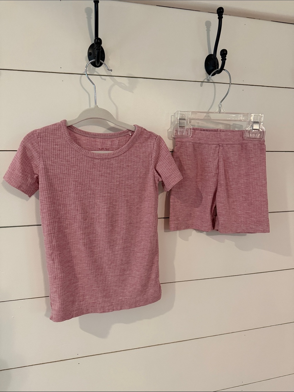 Little Sleepies Pink Ribbed Short Set